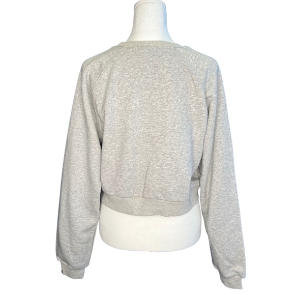 Gray Cropped Crewneck Pullover NWT - Picture 3 of 3